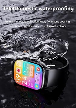 Smart Watch 1.96 AMOLED 410 * 502 High Definition Color Screen Smart Watch, Full Health Monitor Smartwatch for Men Women, Low Power Consumption Smartwatch (Black)