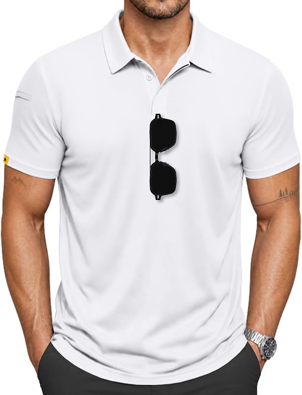 SCODI Mens Polo Shirts Short Sleeve Athletic Casual Golf Collared T-Shirt | Big & Tall, Quick Drying, Breathable, Moisture Wicking, Stretch, Soft, Ideal for Golf, Tennis, Outdoor, Tactical, Daily, Work