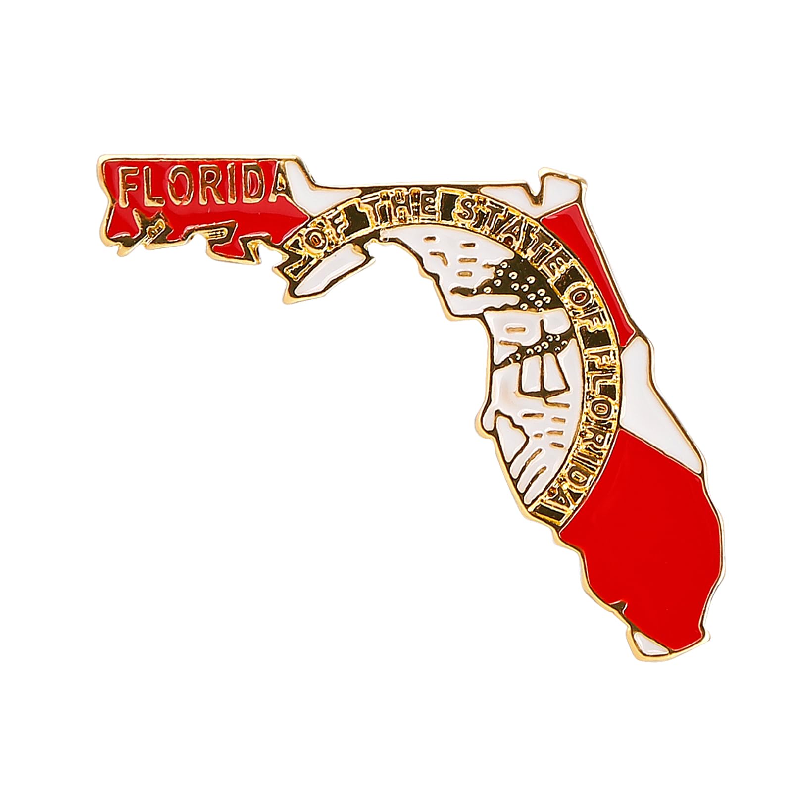 State Shaped Map Lapel Metal Pin Enamel Brooch Keepsake Beautifully Designed for Backpack Hat
