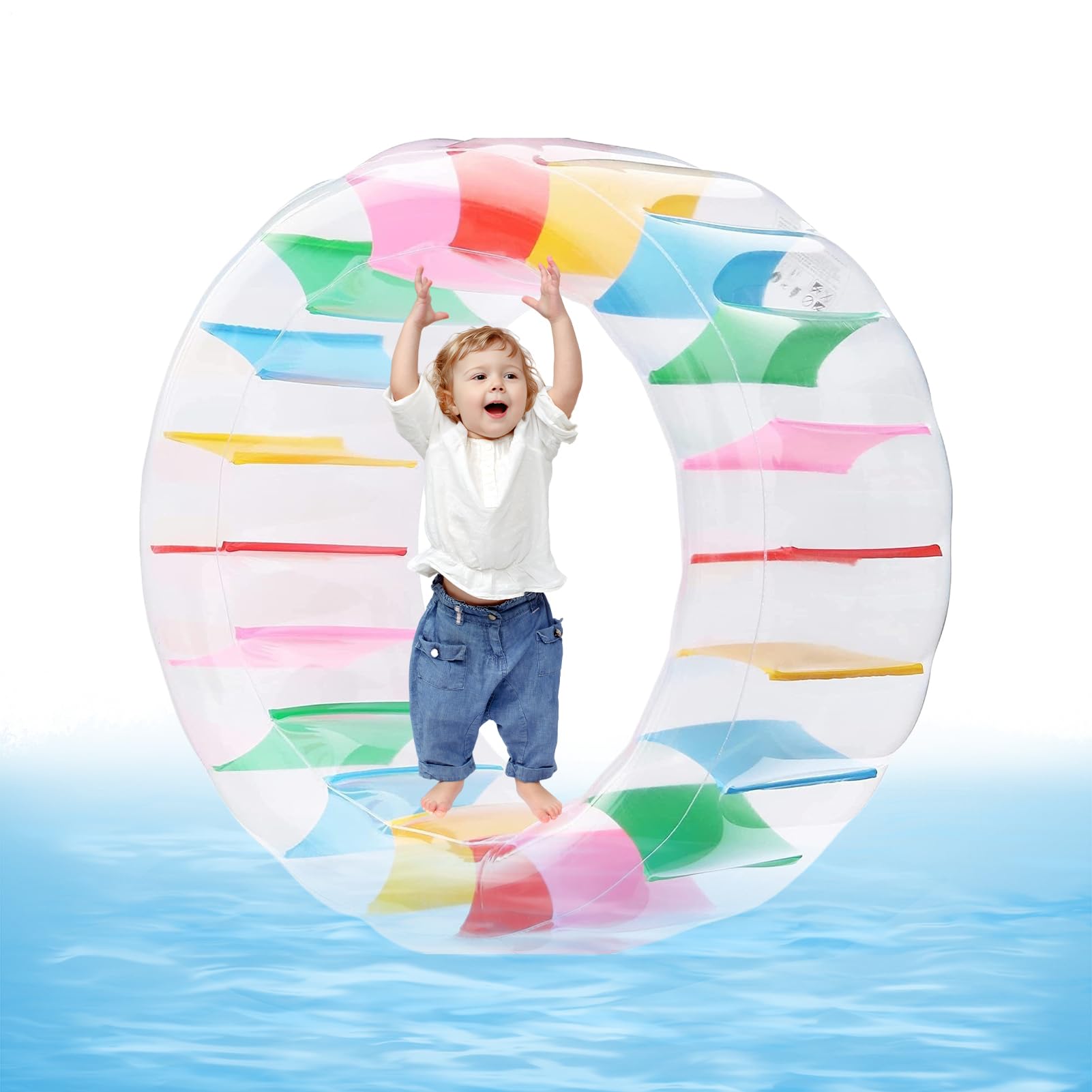 Piscina Flotador, Rueda Acuática Inflable, Rueda de Agua Inflable para Piscina, Rodillo de Agua Gigante para Niños y Niñas, Verano Inflable Deportes Acuáticos Juguetes