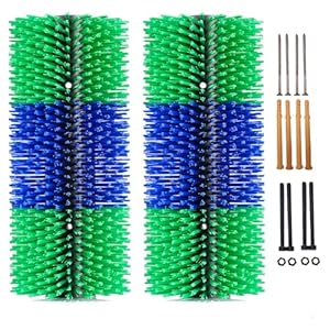 2Pcs Livestock Scratching Brush, Horse Scratcher Brush Full Massage Bushes Grooming Brush Animal Scratchers Itch Relief for Soft Touch Suitable for Livestocks Cow,Cattle,Horse,Goat,Pig(With Screws)