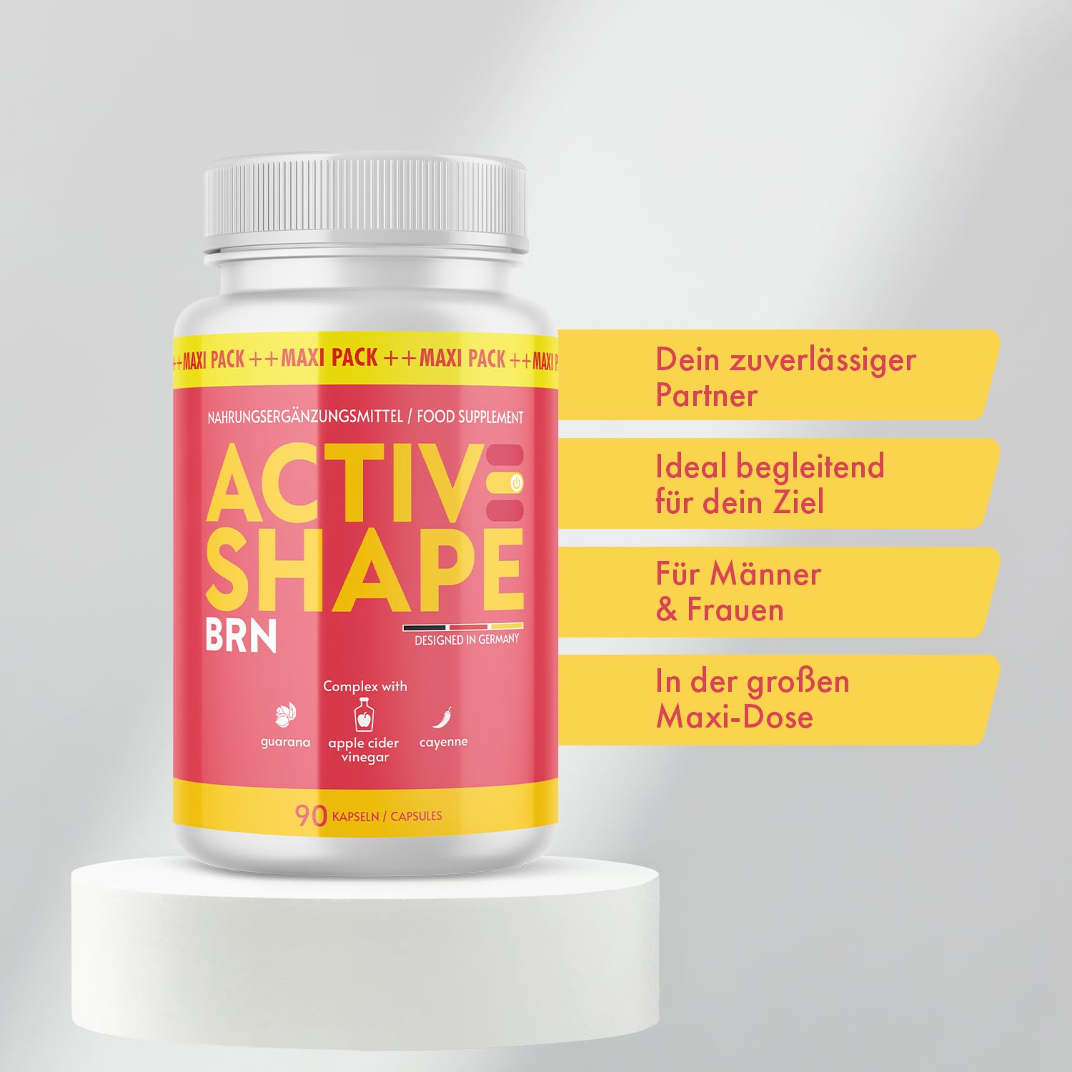 ActiveShape Brn Kapseln| Hochwertige Inhaltsstoffe | Für Männer & Frauen | 90 Kapseln