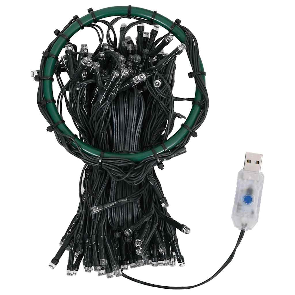 Weihnachtsbaum-Lichternetz mit 400 LEDs Blau, 400 cm, PVC Material, 10 Lichterketten mit USB Anschluss, wasserdicht für Innen und Außen