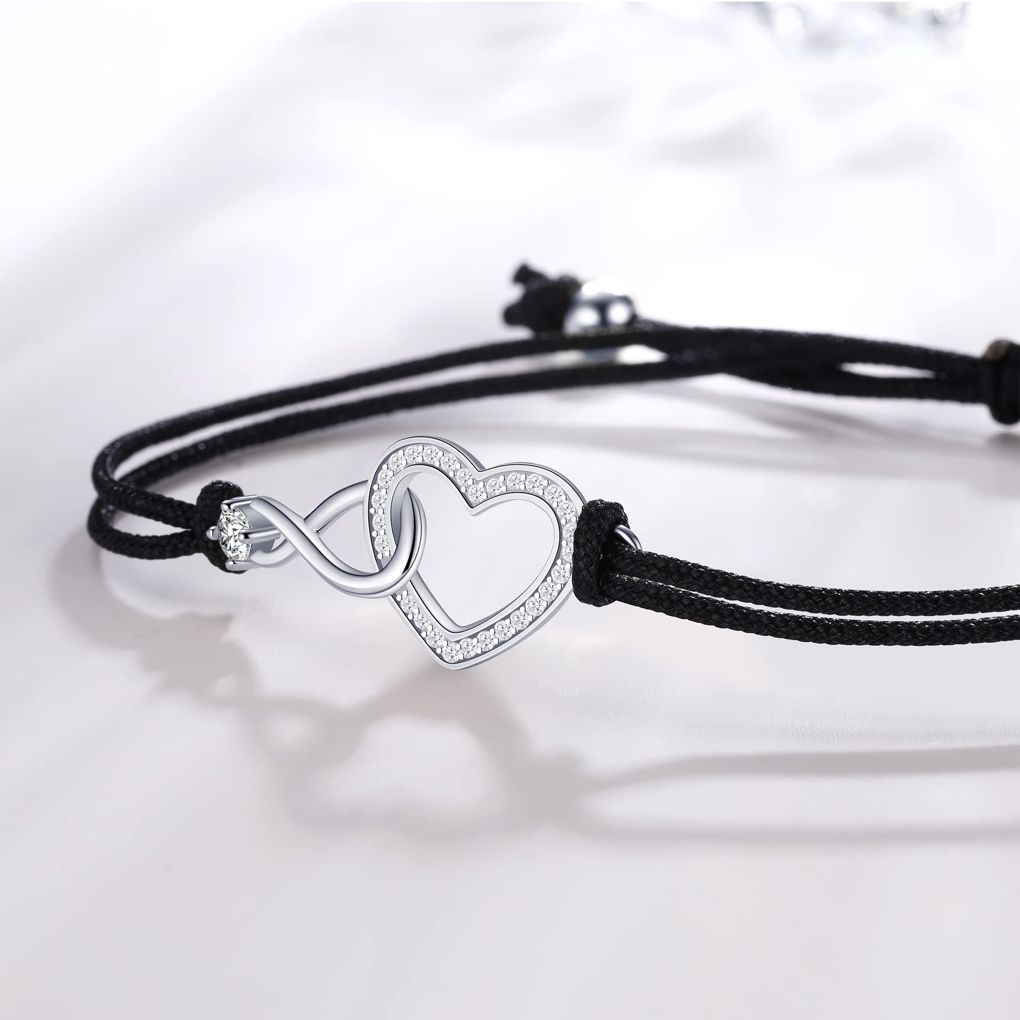 Jrêveinfini Unendlichkeit Armband Silber 925 Damen Mädchen, Geschenke für Frauen Freundin Mama mit Geschenkbox, Verstellbar 14+9 cm