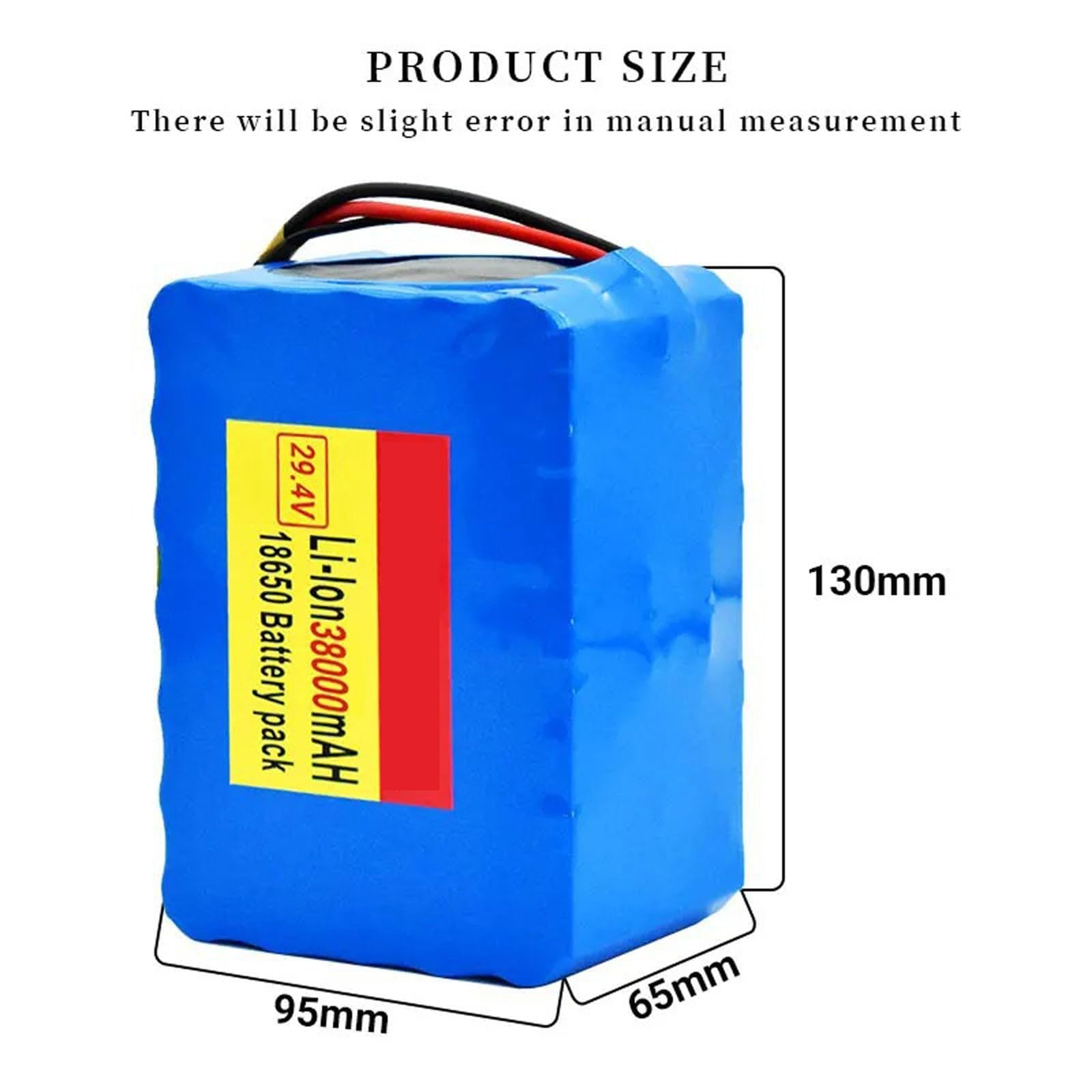 Batteria Per Bicicletta Elettrica Monopattino 29.4V 38Ah Batteria Al Litio Per Bici Elettrica 7S5P Con BMS E Caricabatterie Guscio In PVC Impermeabile per motori da 200-500 W 29.4V 38Ah,XT60+JST