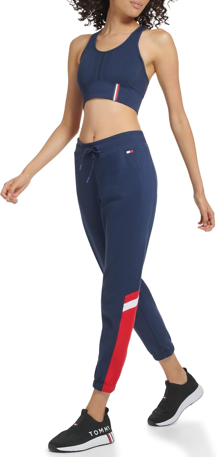 Tommy Hilfiger Womens Color Block Relaxed Fleece Jogger