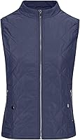 Vista 8 de SHOPESSA Chalecos acolchados para mujer, ligero, cuello alto, con cremallera, chaleco acolchado con bolsillos, chaleco acolchado delgado