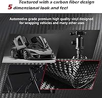 Vista 5 de CloudBuyer Protector universal para borde de puerta de automóvil, película de vinilo negro brillante 5D de fibra de carbono con protección