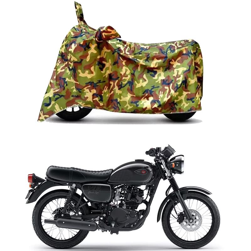 Image of Waterproof 100% PVC Coated Full Bike Scooty Two Wheeler Body Cover Compatible for KawasaW175 STD /UV-Rays /Heat Protection /Birds Dropping /Scratchproof /Dust Proof s[6X6 Jungle Print]