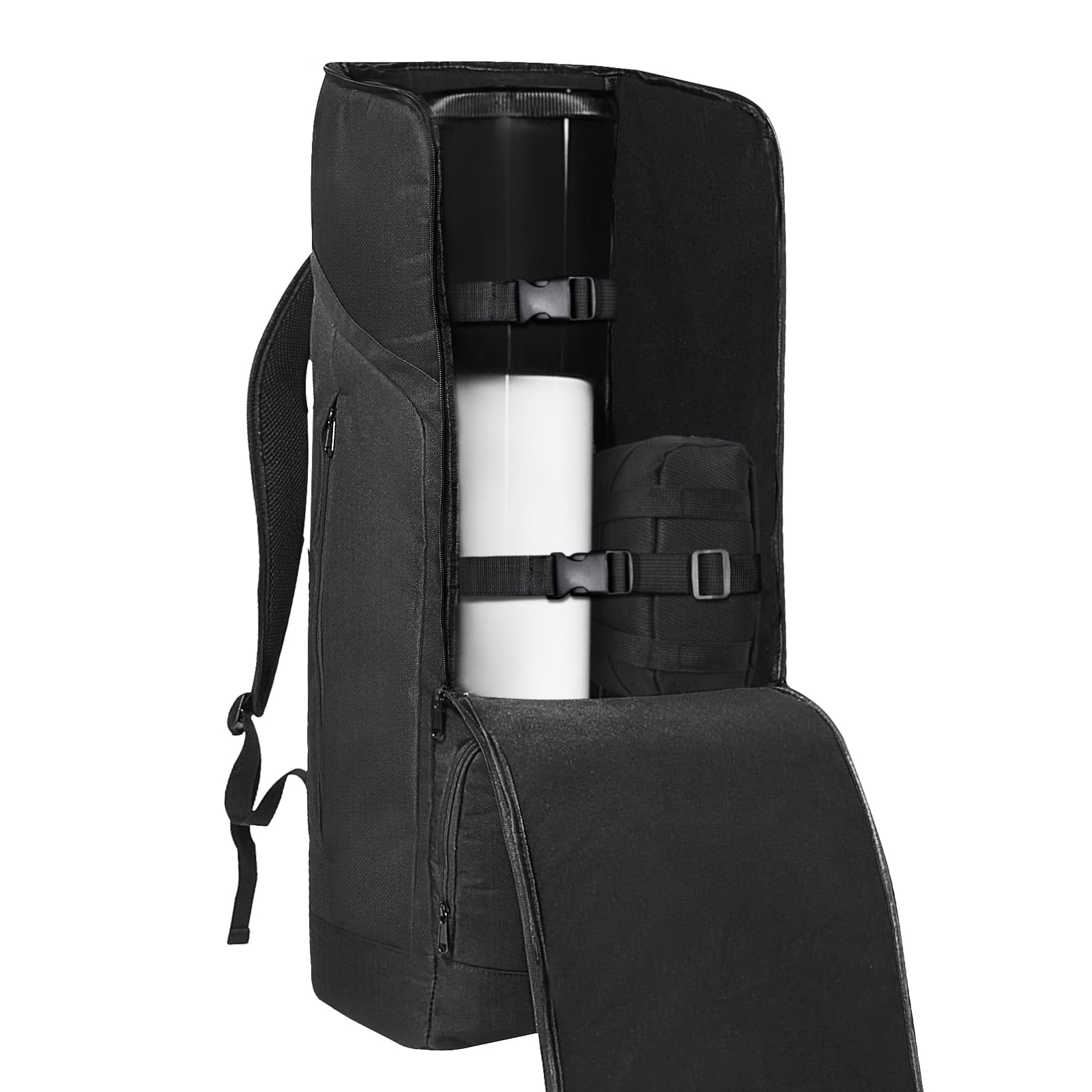 VEVOR Estuche para Telescopio de 760 x 330 x 260 mm, Bolsa para Guardar Telescopios con Correa de Seguridad, Bolsillos y Cómodas Correas Bolsillo para el Hombro para Tubo Óptico y Trípode, Negro
