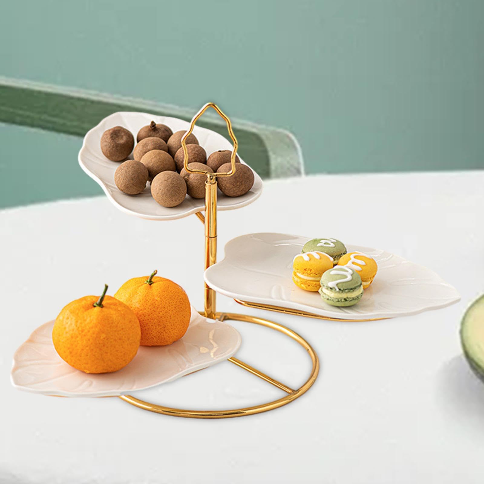 Expositor de Sándwiches de Varios Niveles, Expositor de Bandejas para Servir, Soporte para Pasteles de 3 Niveles para Cumpleaños, Blanco, Individual