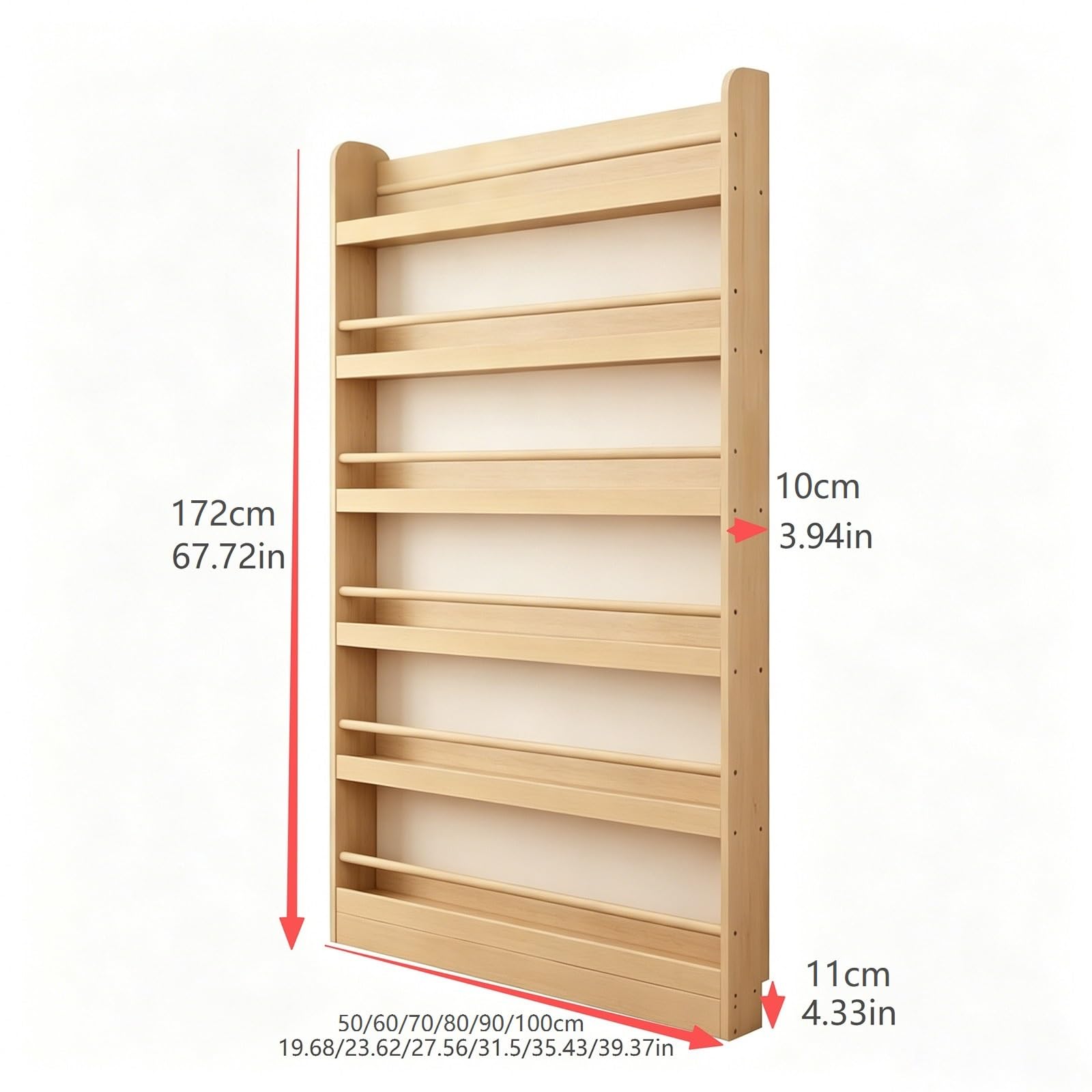 Gekippter Buch-Organizer | Gekippter Haushaltsbuch-Aufbewahrungs-Display-Organizer for verpackte Literaturwaren(70cm)