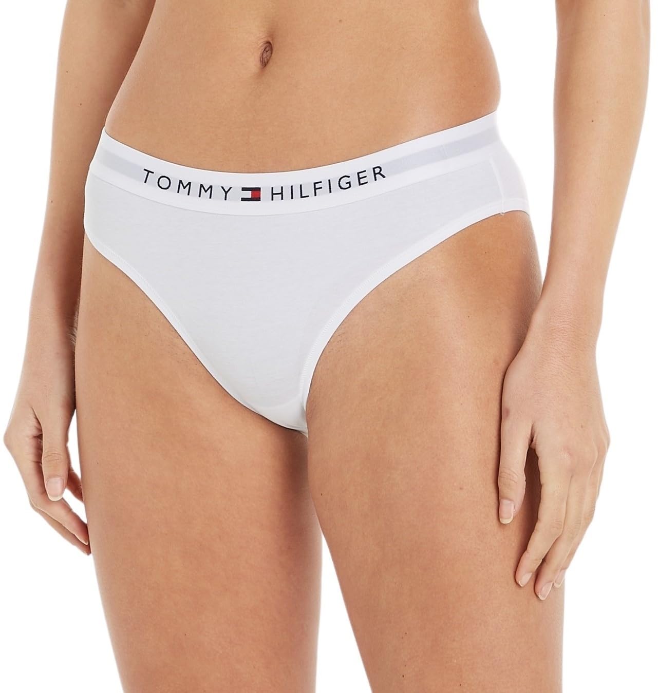 Tommy Hilfiger Women's  White Logo Bikini Knickers in Size S, BrandAlley
