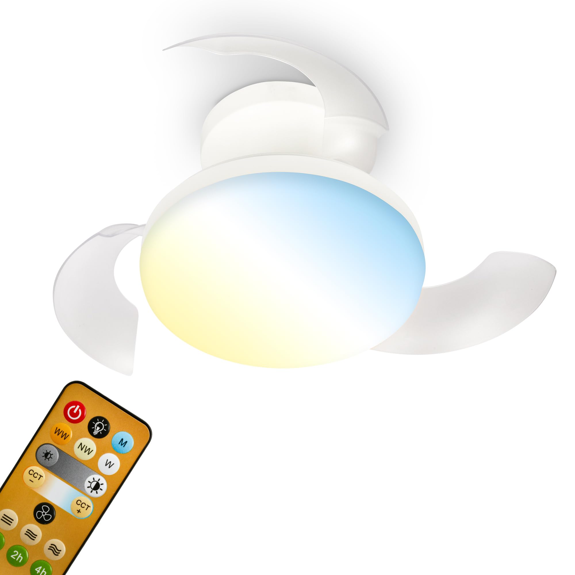 Briloner Ravan Led Ceiling Fan, White Dc Motor, Ø 44 Cm, Cct