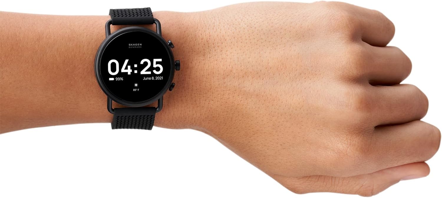 Skagen Men Falster 3 Stainless Steel Mesh Touchscreen Smart Watch, Color Black (Model: SKT5207)