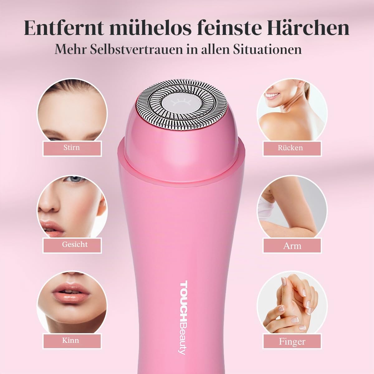 TOUCHBeauty Gesichtshaarentferner für Frauen, AG-1653EU,Damenrasierer Elektrisch Gesicht Damen Gesichtsepilierer Rasierer Damen Elektrisch Gesichtsrasierer für Wangen, Lippen, Kinn und Hals