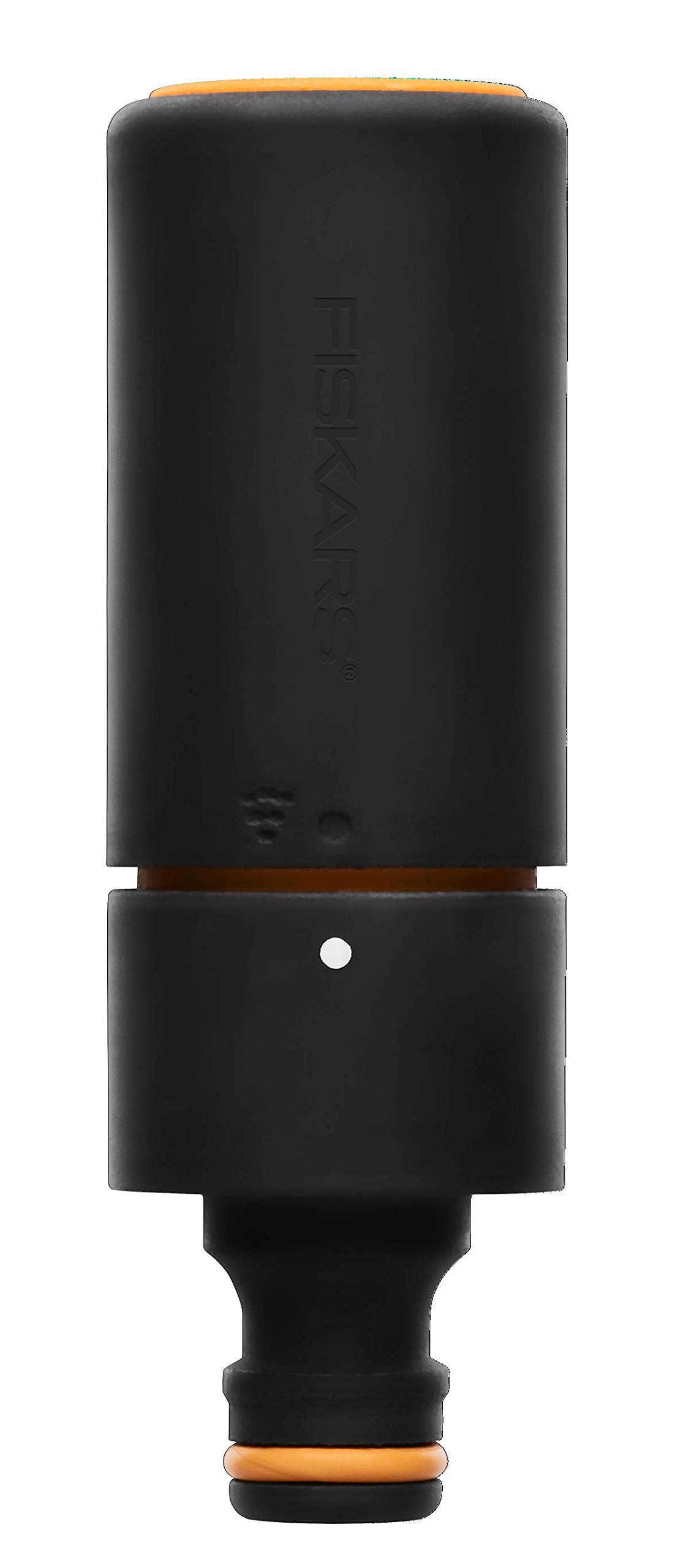 Fiskars Dysza zraszająca, Płynna regulacja głowicy SoftGrip, Uniwersalny rozmiar, 10,7 cm, ø 3,6 cm, 59 g, Czarny/pomarańczowy, 1027088