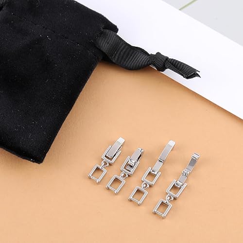 Miniatura 7 de Extensor de pulsera de collar dorado para mujer, 4 cierres plegables de joyería para fabricación de joyas