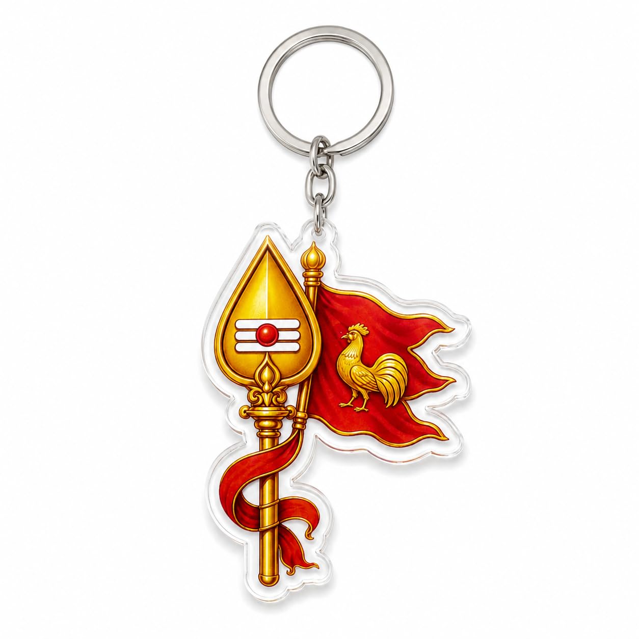Lord Murugan Vel with Seval Kodi Keychain (Acrylic) | Om Murugan keyring for Car,Bike,Home | Devotional Murugan Gift for Men,Women | Spiritual Hindu Key Ring for Office Keys-picture-18