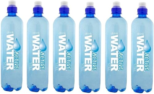 Drink Water Active Sport Pump Lid Bottled Still Water 6-Piece Set of 750 ml