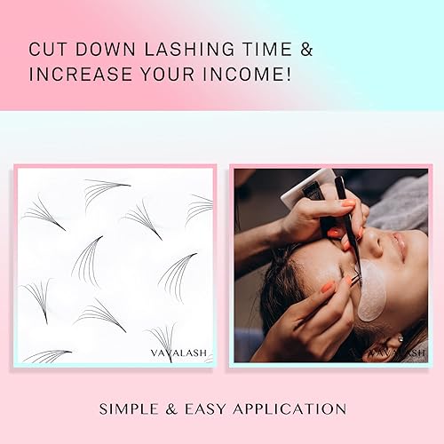 Miniatura 6 de VAVALASH Extensiones de pestañas prefabricadas con 600 abanicos de pestañas postizas 5D 6D 7D 8D 10D 12D 14D 16D 24D, 0.315-0.591 in, longitud