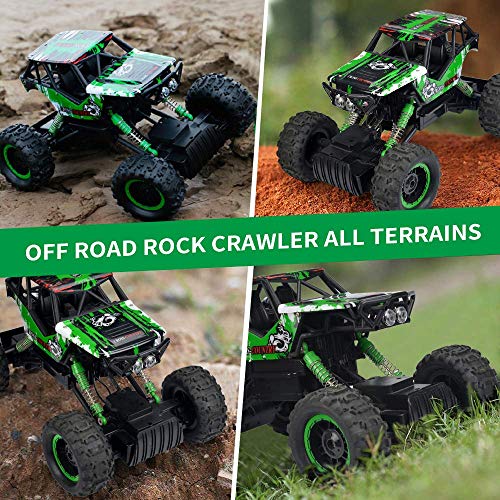 Image of DOUBLE E 1:14 Scale Large Remote Control Car Monster Trucks with Head Lights, 4WD Off-Road All Terrain RC Car, Rechargeable Vehicle for Outdoor Play and Xmas Gifts
