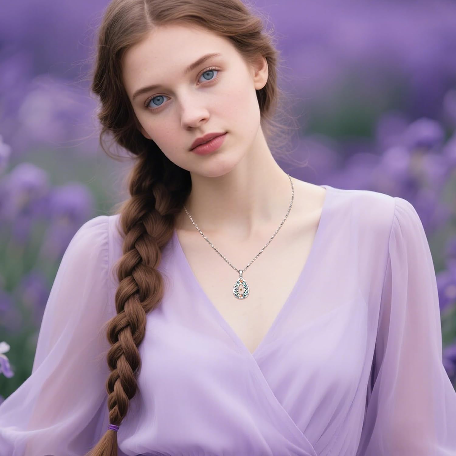 Mustard Seed Necklace for Women 925 Sterling Silver Abalone Flower Pendant Necklace Mustard Seed Jewelry Hawaiian Gifts for Women Girlfriend Mom Wife Her Daughter - Image 5