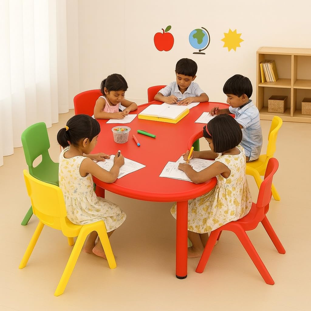 eHomeKart Fish Table - Front Round Table for Kids - Perfect Foe Home and School - (53 x 20 x 20 inches) - Colour May Vary-image-34