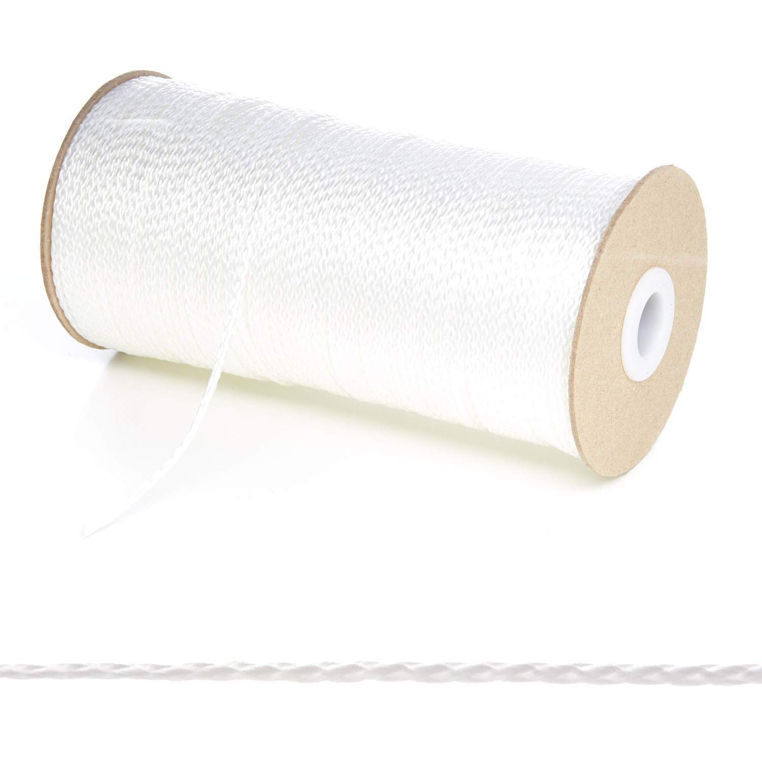 Kalsi Cords 1.5mm Thin Round Polypropylene Braided Rope Cut Length, Strong & Durable Poly Cord String for Haberdashery, Arts & Crafts, Pulley, DIY Projects (Natural White, 10 Metres Cut Length)