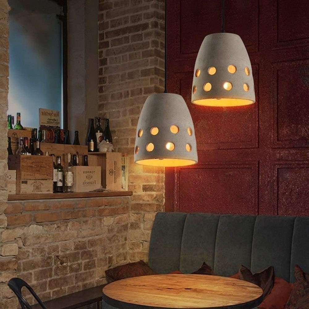 Nowoczesna pusta lampa wisząca cementowa - pojedyncza głowica E27 bar lampa wisząca regulowana oświetlenie wewnętrzne restauracja dekoracja lampy sufitowe