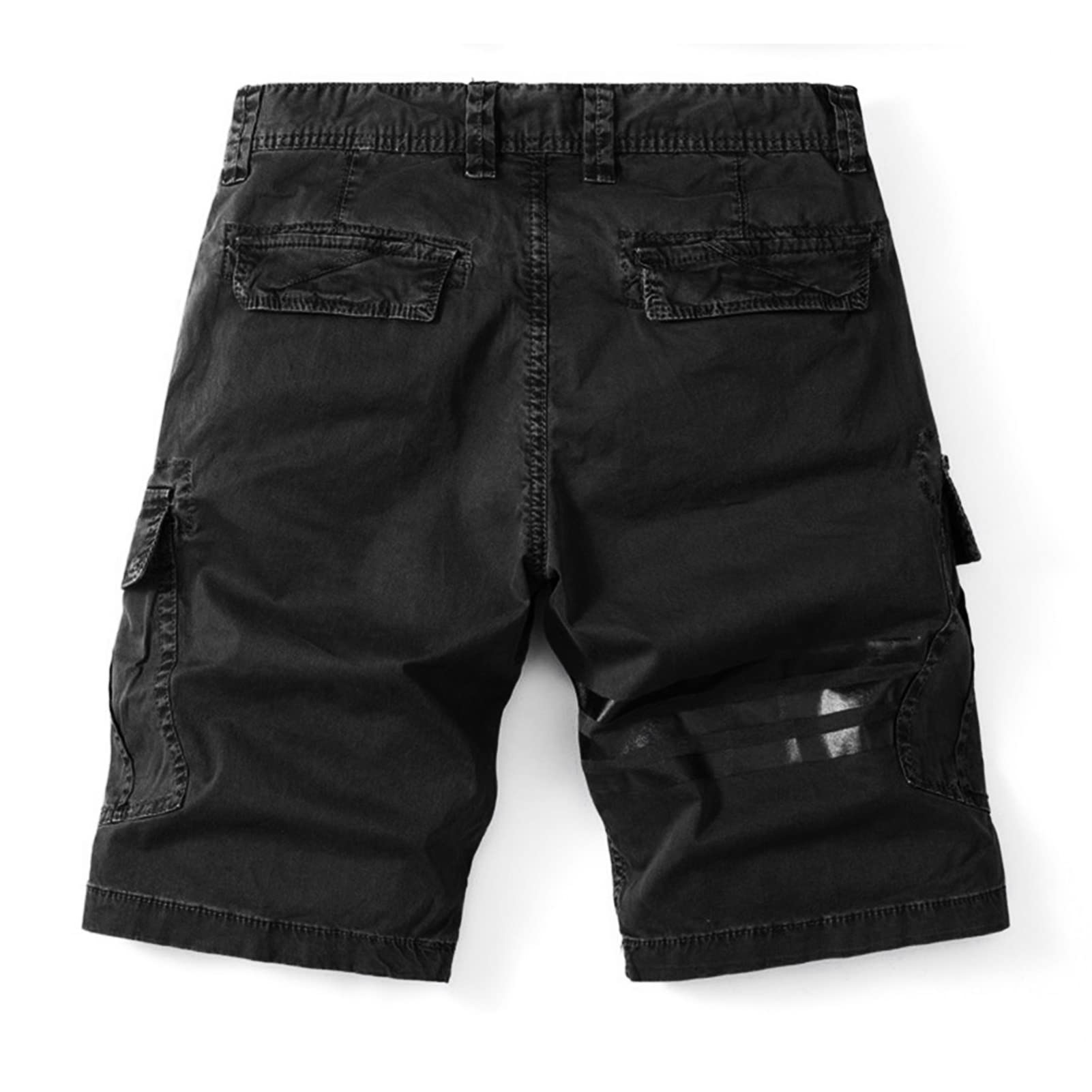 Men's Casual Cargo Shorts Lightweight Relaxed Fit Multi Pocket Shorts Loose Military Summer Outdoor Short Pants (Black,4X-Large)