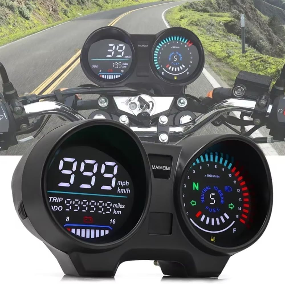 Popular Motorcycle Odometer Assembly Modified Electronic Tachometer CG125 Accessories Motorcycle Instrument Panel for Titan 150,Green