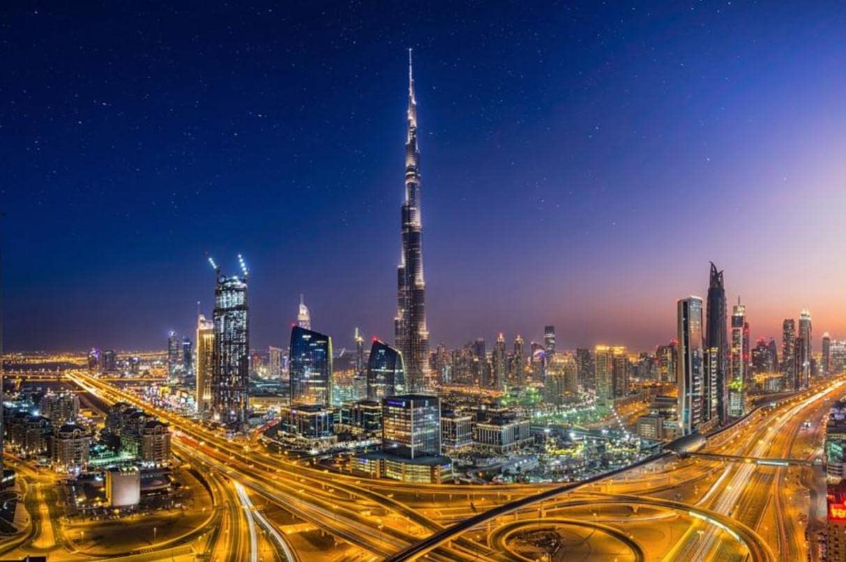 Nprzm H338 Burj Khalifa Scenic Night View Diy 5D Diamond Painting By Number Unique Kits Home Wall Decor Crystal Rhinestone Wall Decor 40X40cm