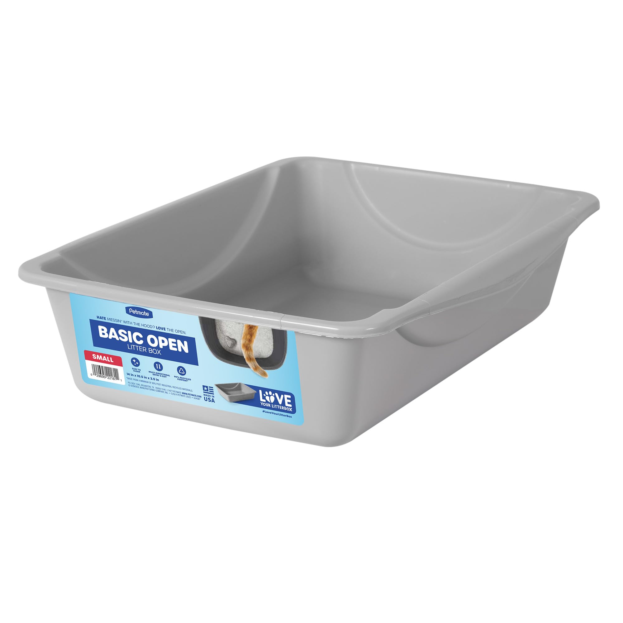 Petmate Litter Pan, Blue/Gray, Small, Made in USA