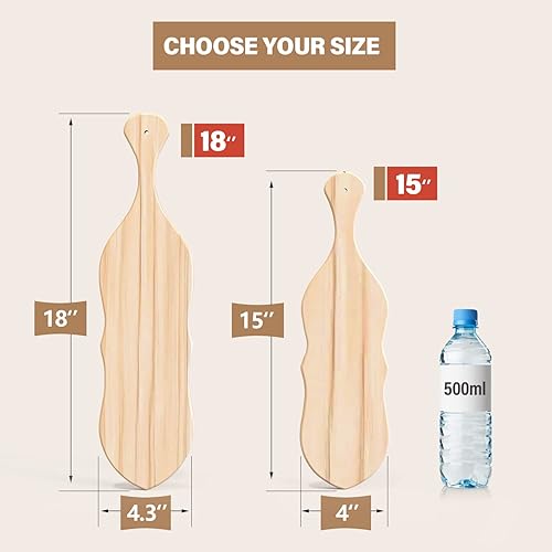 Miniatura 6 de BATTIFE Paleta de hermandad de 15 pulgadas, paleta de madera sin terminar, paleta de pino para fraternidad, manualidades de arte, hecha de madera