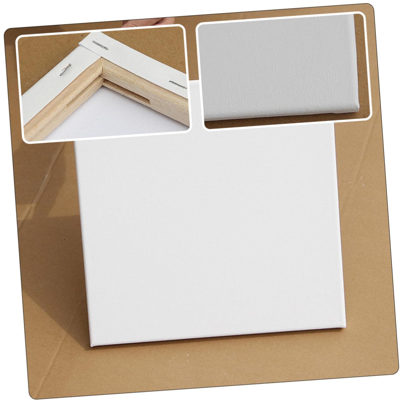 Veemoon 10Pcs Square Oil Painting Boards Premium Blank Canvas Frames for Artists for DIY Crafts Durable Construction for Creative Projects