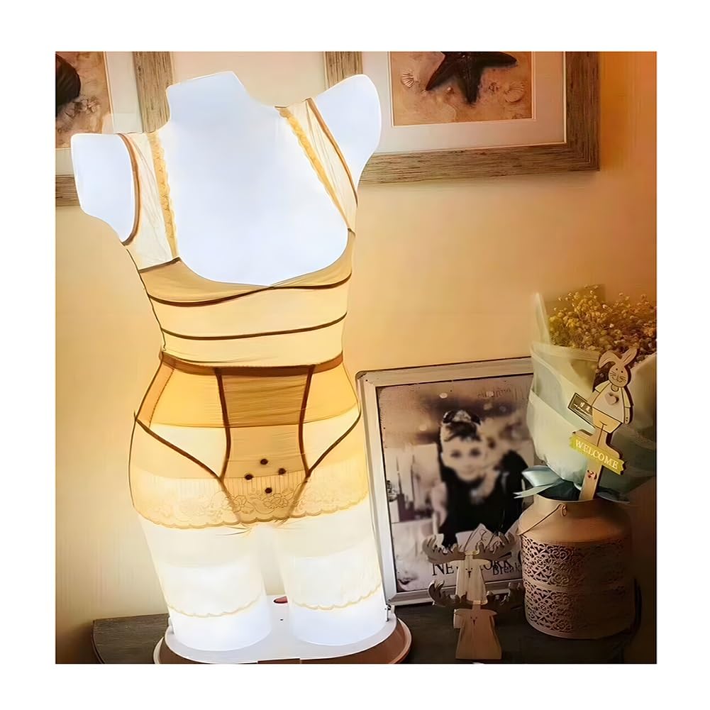 Female Mannequin Torso Dress Form, Luminous Ladies Underwear Model Props, Suitable for Clothing and Lingerie Stores, Beauty Stores, Lingerie Display