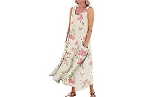 Plus Sized Women's Summer Dress 2024 Floral Crewneck Blowout Sale