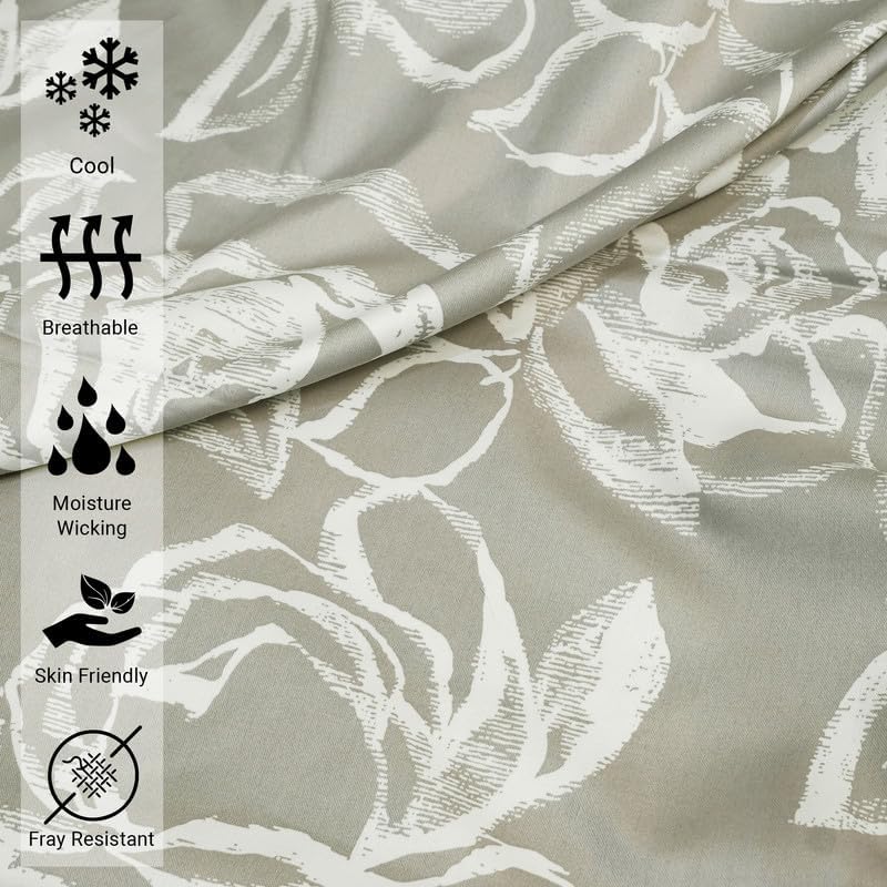 Miniatura 2 de Pizuna Sábanas de algodón puro 100% tamaño individual, lujosas sábanas de satén de algodón de fibra larga de 400 hilos, tamaño individual con