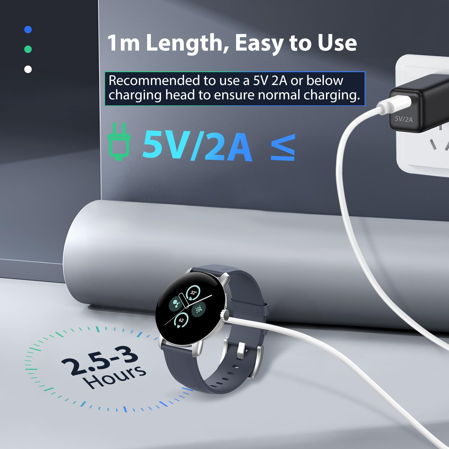 Cavo Ricarica Magnetico Per Google Pixel Watch 3/2 E Fitbit Versa/Sense - 3,3Ft Tipo-C, Ricarica Veloce - Foto 3