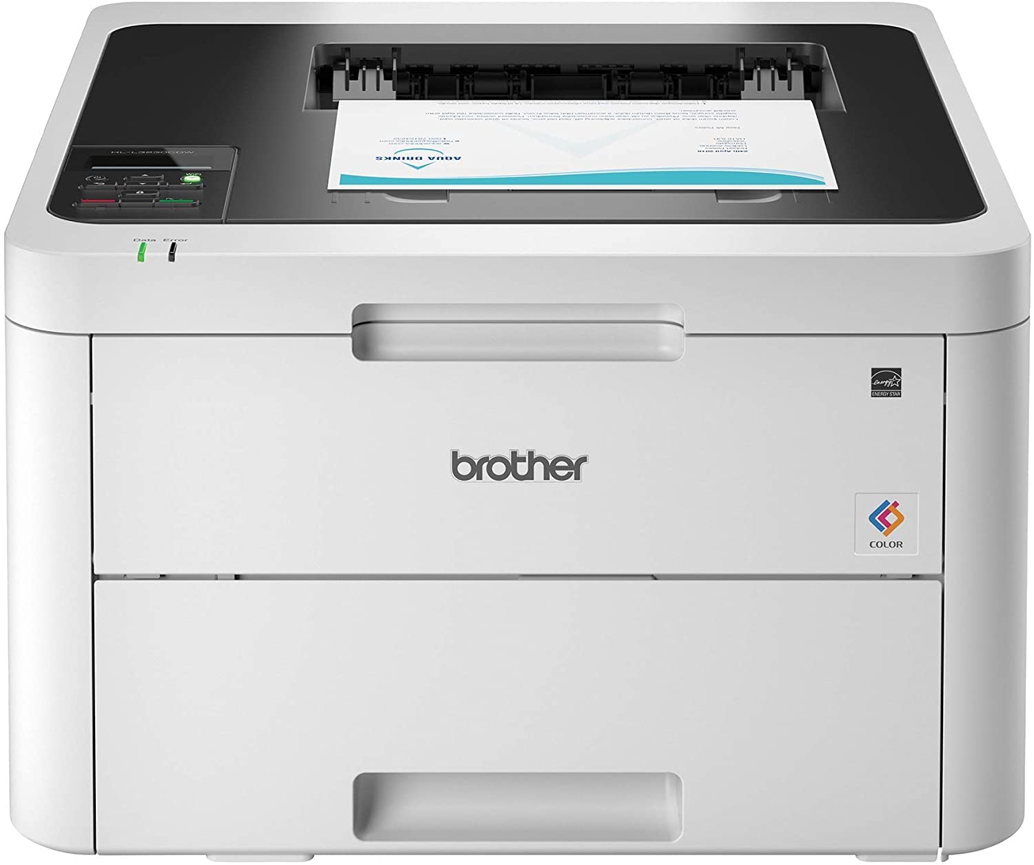 BrotherHL-L3230CDW Compact Digital Wireless Color Laser Printer, Automatic Duplex Printing - Up to 25 Pages/Min - 250 Sheets Input -White, with Wulic Printer Cable