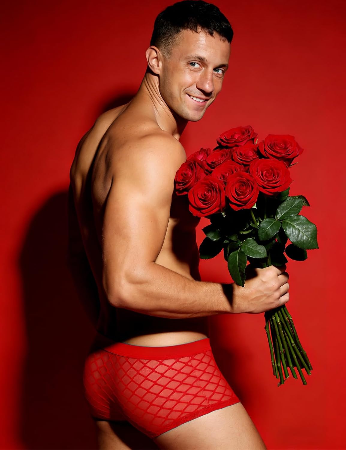 Casey Kevin Men's Underwear Sexy See Through Lace Boxer Briefs Mesh Trunks - Image 3