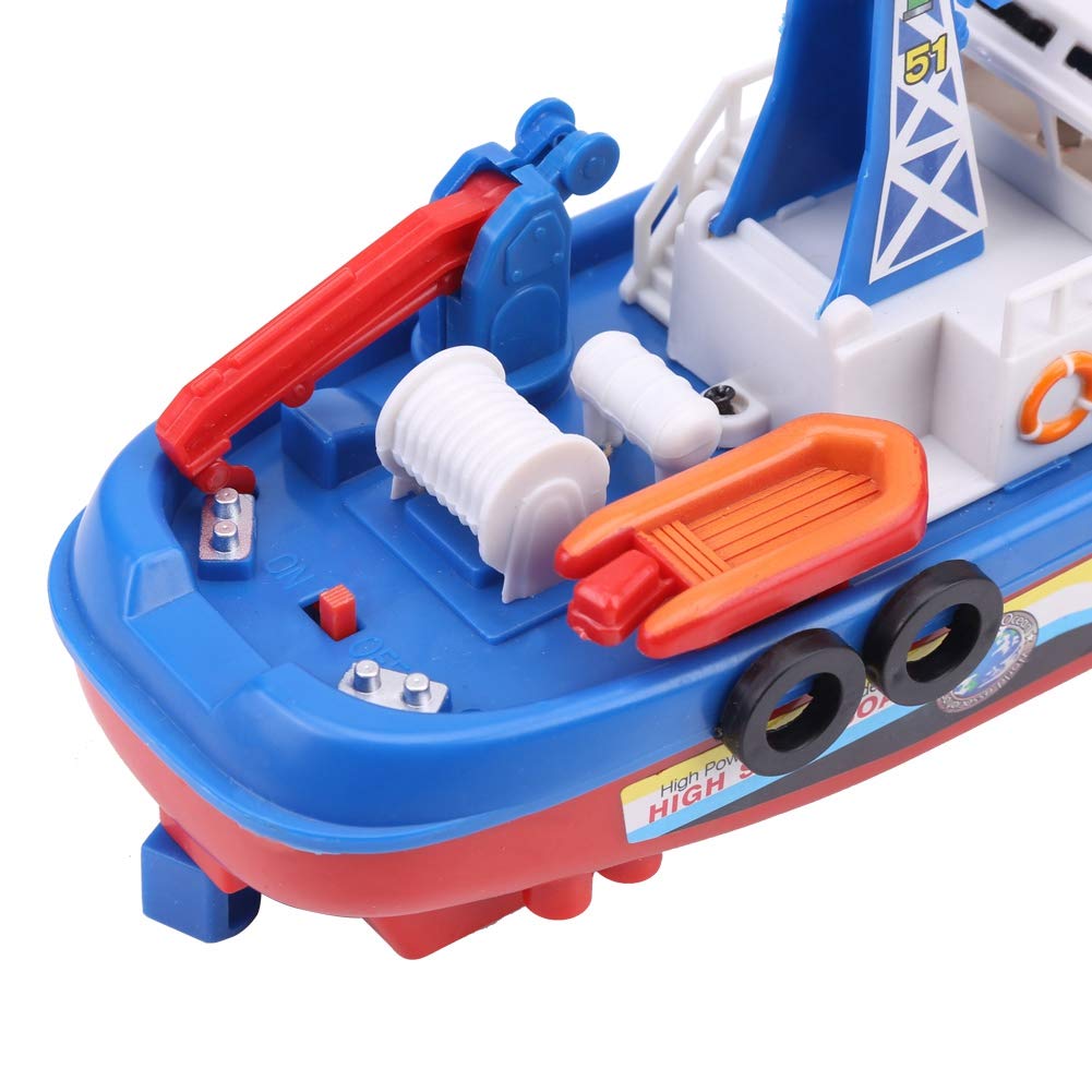 Bonbela Kids Boat Toy Children Ship Toy Fireboat Water Spraying Toy with Sound & Flash Light for Bath Pool Beach Fun - Image 2