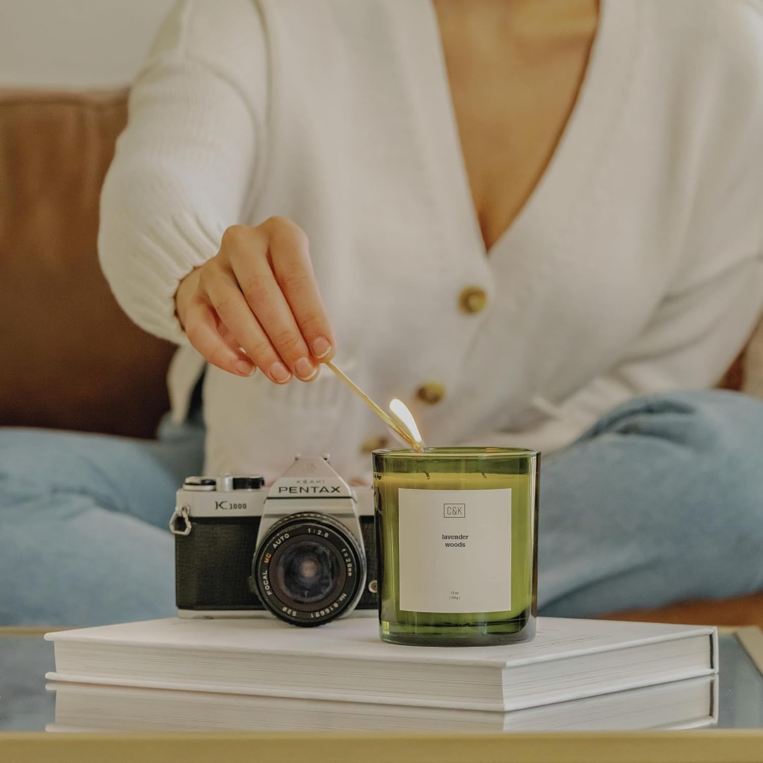 Craft & Kin Lavender Scented Candles | 12oz Premium Lavender Woods Winter Scented Candles for Men and Women | Candles Made with Natural Soy | Nature Collection - Image 6