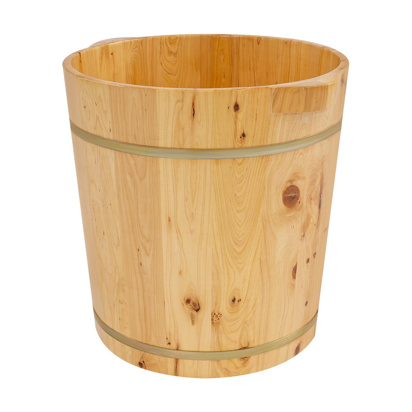Bañera de pies de madera, 36,5 x 40 cm, cubo de pedicura | Cubo de madera portátil reutilizable con base de protección contra la humedad, asa para familias, sauna