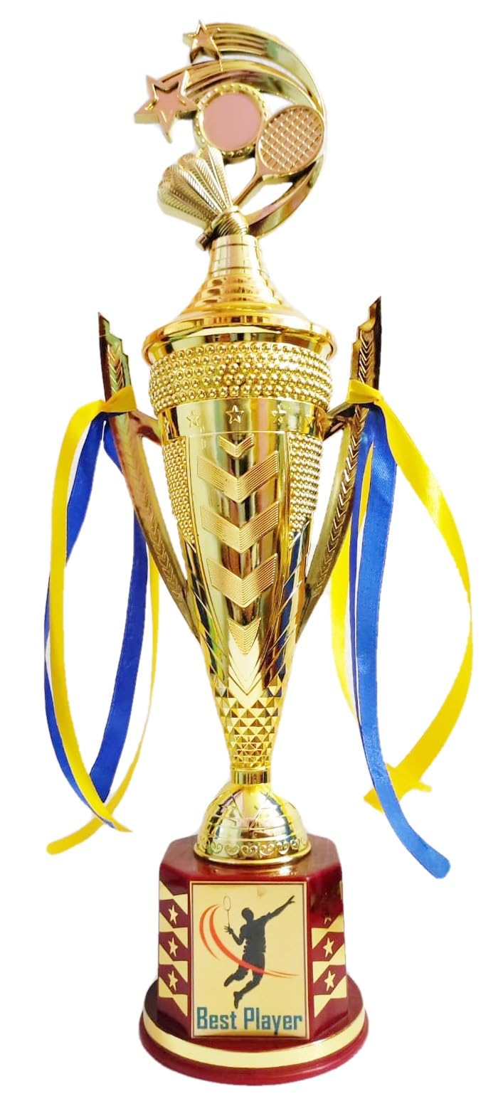 Victory Badminton Best Player Trophy (Golden, 18.5 inch)-image-43