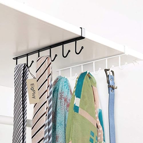 Miniatura 10 de EigPluy 2 ganchos para tazas debajo del gabinete gancho de almacenamiento para copas de vino multifunción sin uñas soporte para utensilios de cocina