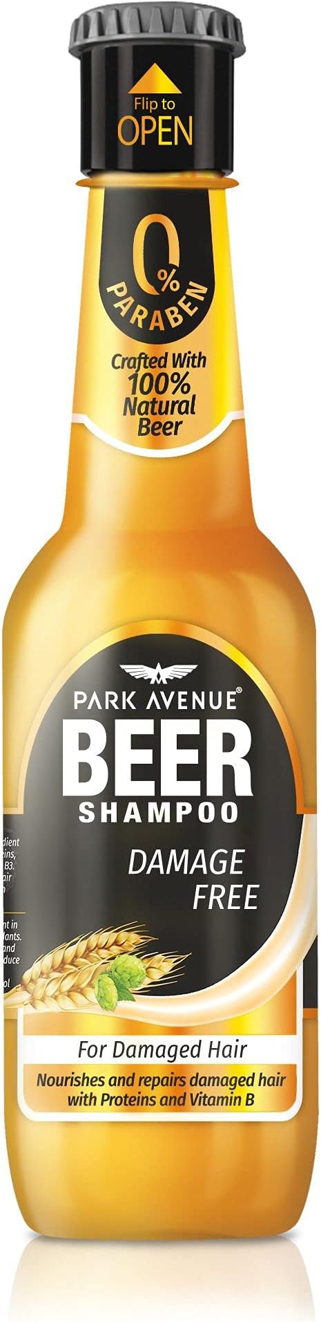 Park Avenue Damage Free Hair Beer Shampoo For Men, 370Ml, Multi