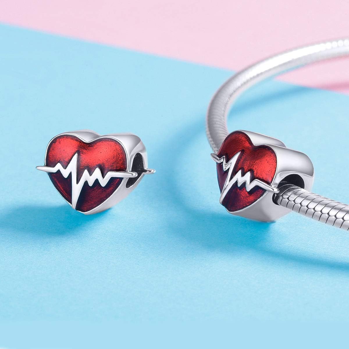 BISAER 925 Sterling Silver Charms for Bracelets Cat Coffee Cup Rose Flower Animal Beads Charm Jewelry Gifts for Women - Image 2