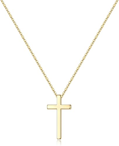 M MOOHAM collar con cruz para mujer, chapado en oro, para mujeres y niñas, gargantilla, en capas, no colgante